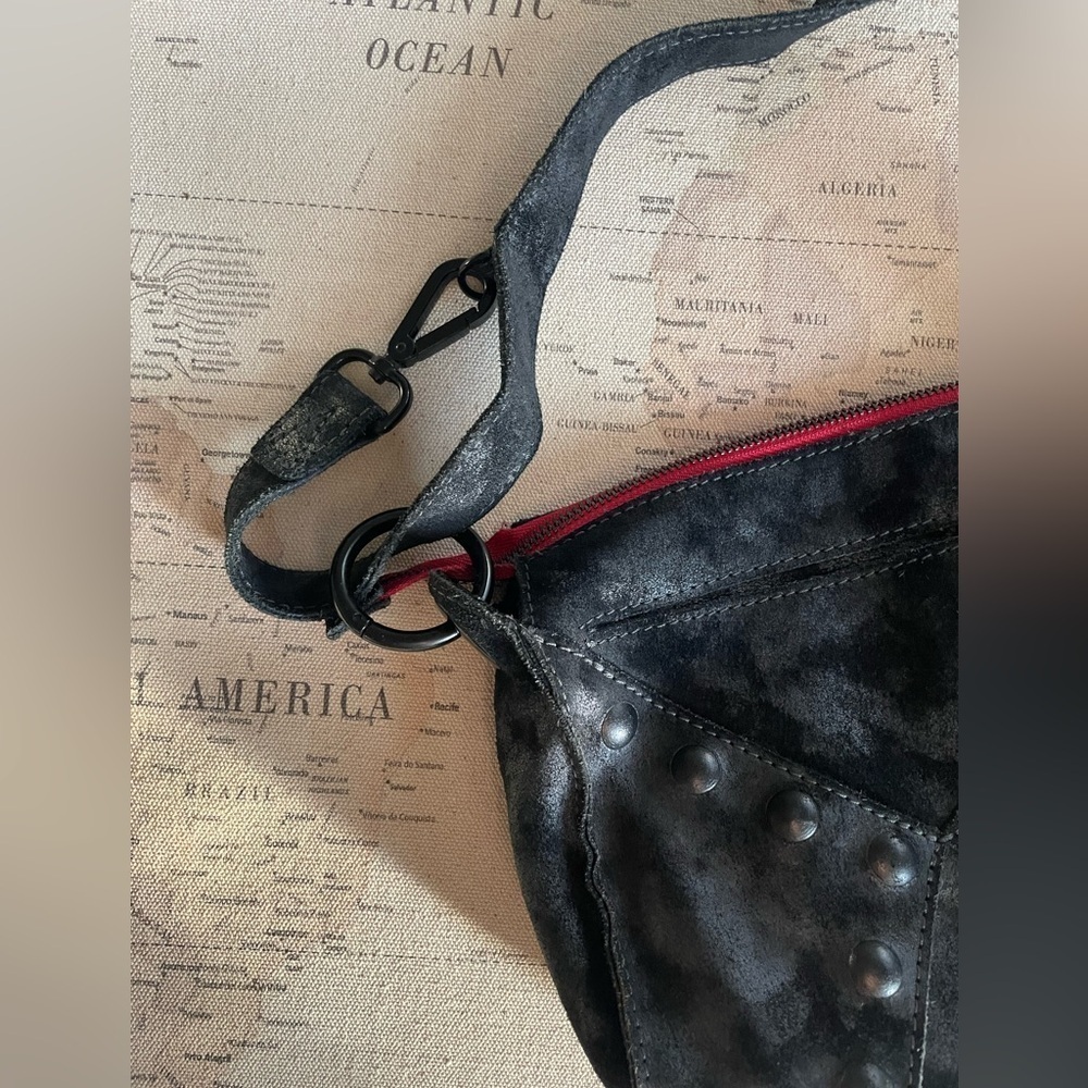 Hammitt Andrew Crossbody Convertible Leather/ Suede with Red leather Interior - Picture 5 of 16